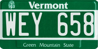 VT license plate WEY658