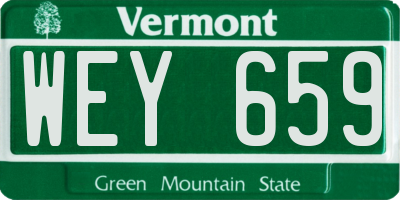 VT license plate WEY659
