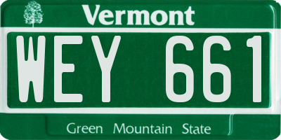 VT license plate WEY661