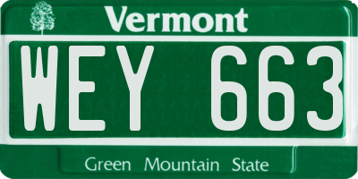 VT license plate WEY663