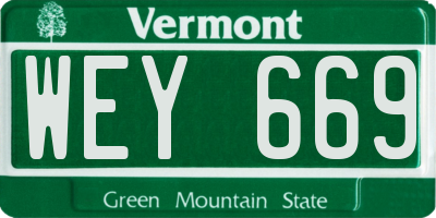 VT license plate WEY669