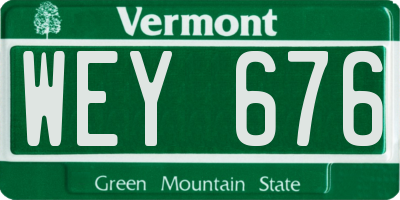 VT license plate WEY676