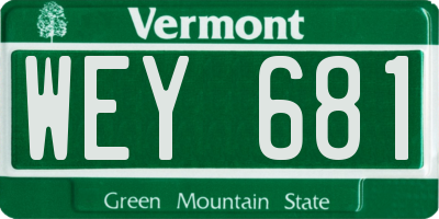 VT license plate WEY681