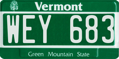 VT license plate WEY683