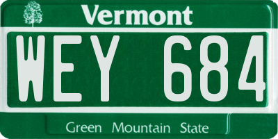 VT license plate WEY684