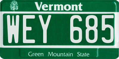 VT license plate WEY685