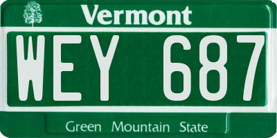 VT license plate WEY687