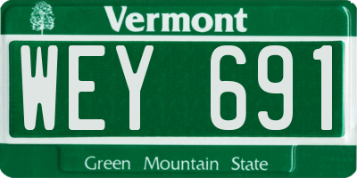 VT license plate WEY691