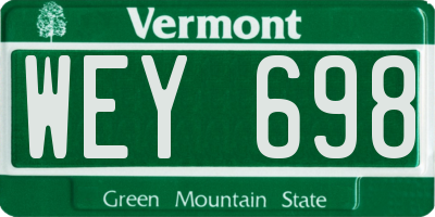 VT license plate WEY698