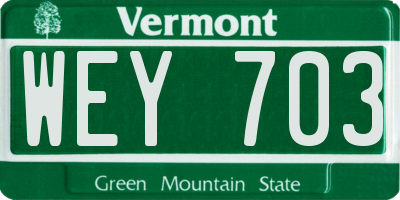 VT license plate WEY703