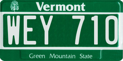 VT license plate WEY710