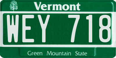 VT license plate WEY718