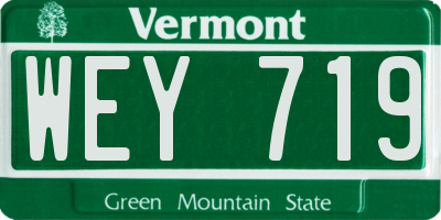 VT license plate WEY719