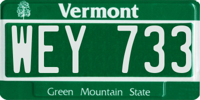 VT license plate WEY733