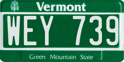 VT license plate WEY739