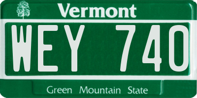 VT license plate WEY740