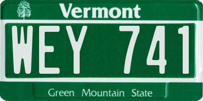 VT license plate WEY741