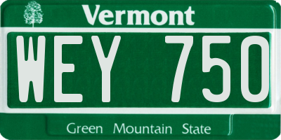 VT license plate WEY750