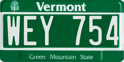 VT license plate WEY754
