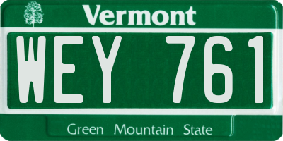 VT license plate WEY761