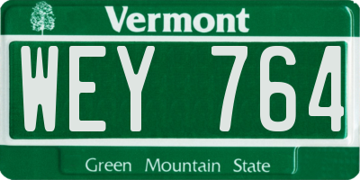 VT license plate WEY764