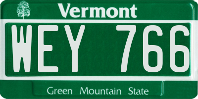 VT license plate WEY766