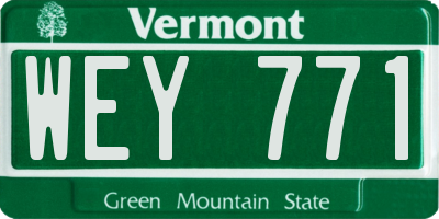 VT license plate WEY771
