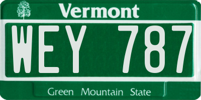 VT license plate WEY787