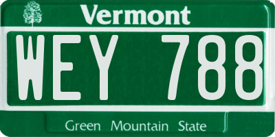 VT license plate WEY788
