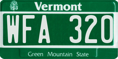 VT license plate WFA320