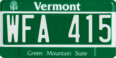 VT license plate WFA415