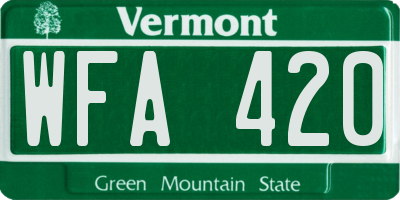 VT license plate WFA420