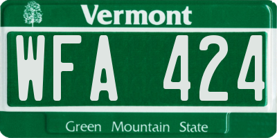 VT license plate WFA424