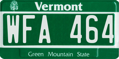 VT license plate WFA464