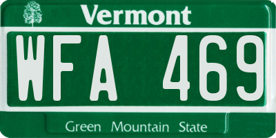 VT license plate WFA469