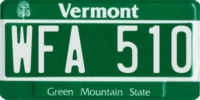 VT license plate WFA510