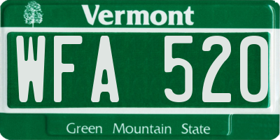 VT license plate WFA520