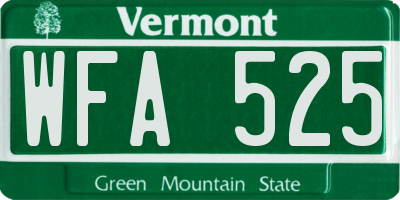 VT license plate WFA525