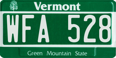 VT license plate WFA528