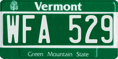 VT license plate WFA529