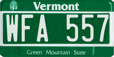 VT license plate WFA557