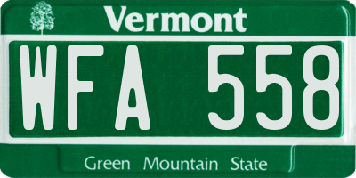 VT license plate WFA558