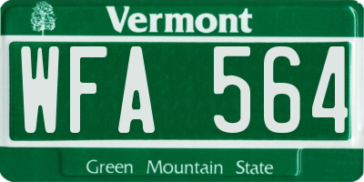 VT license plate WFA564