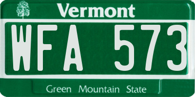 VT license plate WFA573