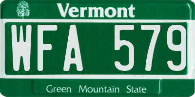 VT license plate WFA579