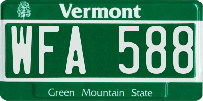 VT license plate WFA588