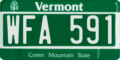 VT license plate WFA591