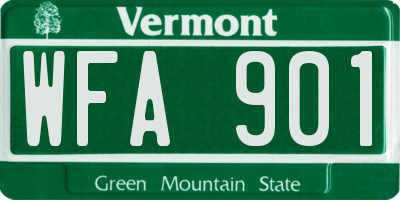 VT license plate WFA901