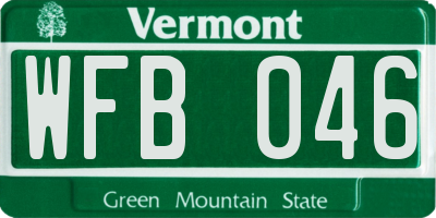 VT license plate WFB046