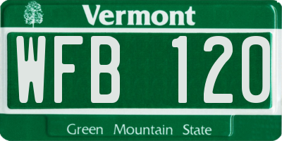 VT license plate WFB120